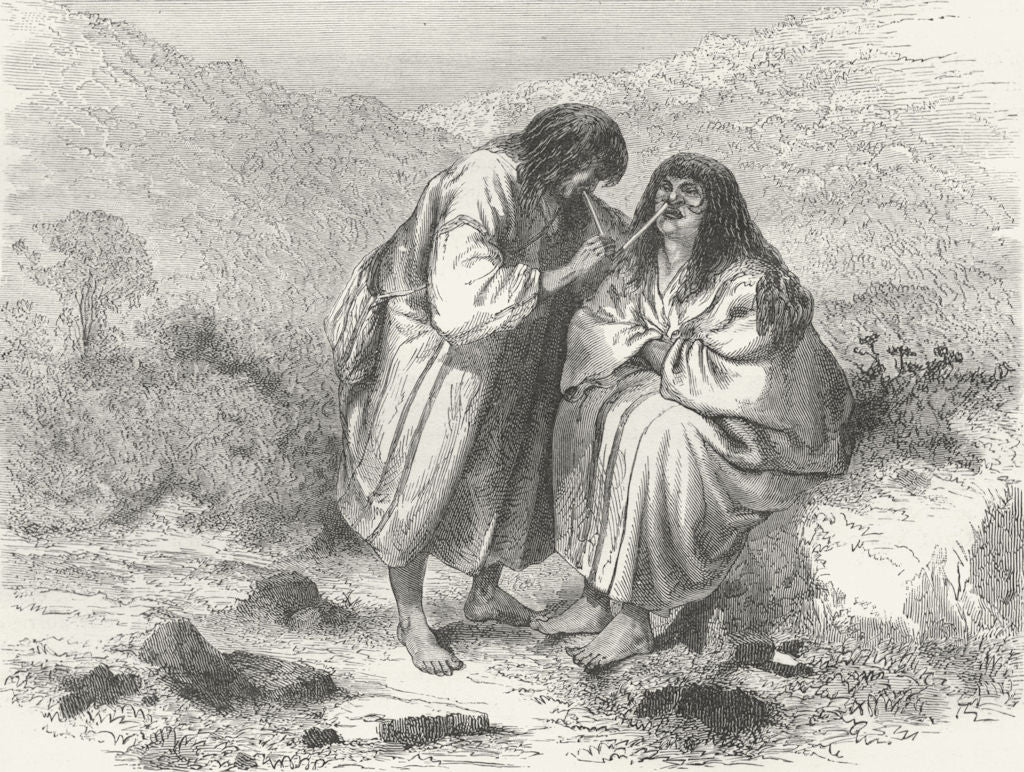 BRAZIL. Trombetas. Mura snuff-takers 1880 old antique vintage print picture